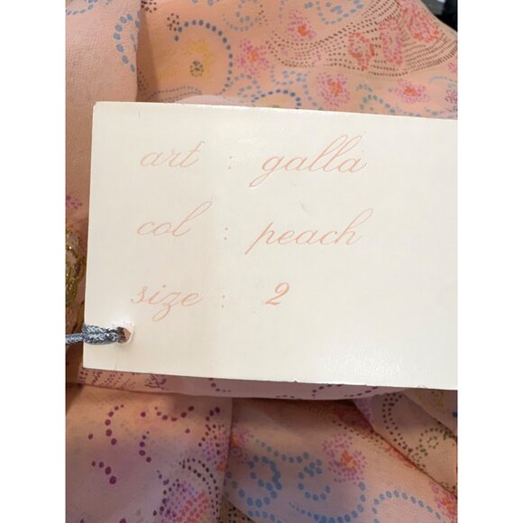 NWT Ebene Patrick Assuline Peach Sheer Kimono Robe Size 2 Duster Embroidered - Picture 6 of 14